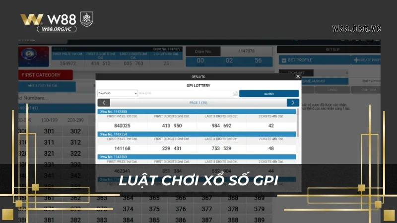 Xổ Số GPI W88: Luật Chơi, Bí Quyết, Và Cơ Hội Trúng Lớn 2 Luật cược xổ số GPI nhanh nhưng hiệu quả tại W88