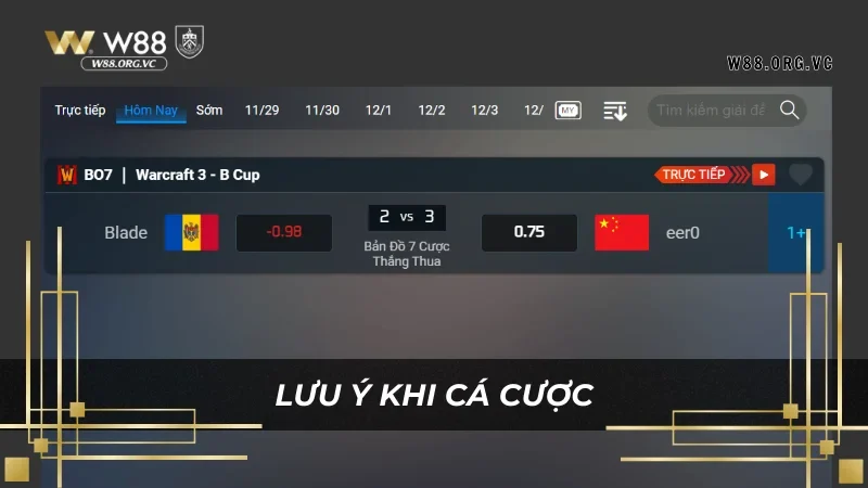 SABA ESPORTS – Nhà Cung Cấp Game eSports tại W88 4 Những lưu ý khi trải nghiệm game của SABA ESPORTS